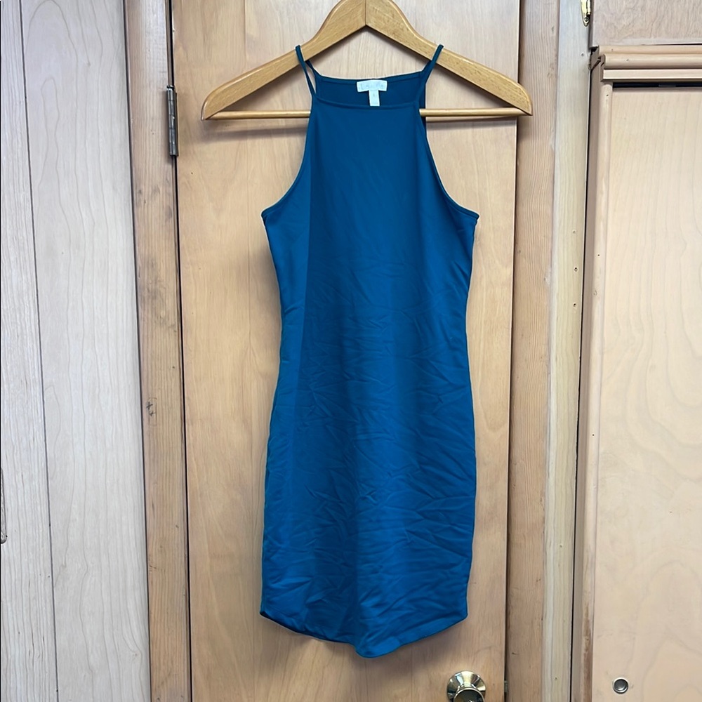 Leith Teal Mini Dress